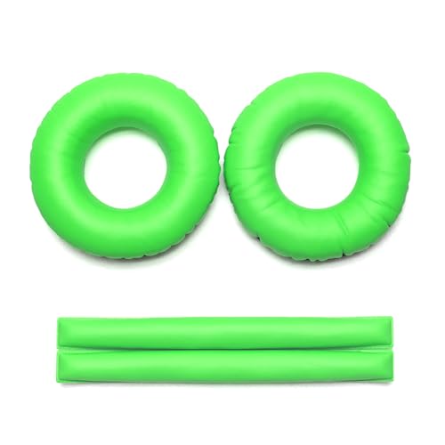 Image of Rainbow Color Ear Pads Headband Cushion Kits Compatible with Sennheiser HD25 HD250BT HD25-ll HD25S Il HMD25 Headphone Foam Covers (Green Sets)