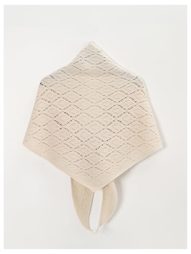 Image of Verdusa Women's Hollow Out Tie Front Knitted Scarf Shawl Wraps for Evening Dresses Elegant Poncho Sweater Beige One-Size