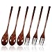 LIQWEI 6 Stück Holzbesteck Set, Hölzern Löffel Gabel Set Holzlöffel Holz Gabeln Lange Griff japanisch Stil Besteck Sets Für Camping Draussen Küche Kochen Abendessen Geschirr