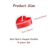 Velas Perfumadas en Forma de Corazón - Lote de 9 Velas Rojas...