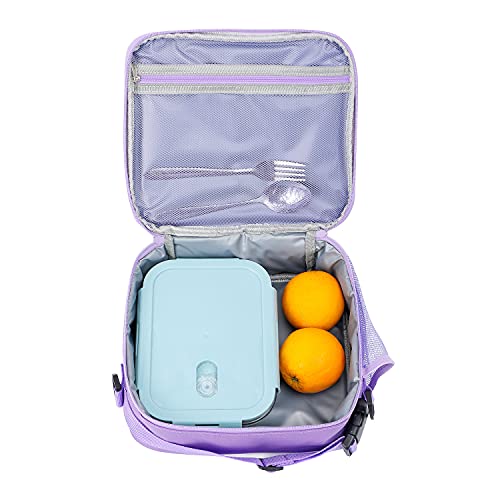 Bommm Girls Lunch Bag, Kids Lunch Box, Thermal Lunch Bag Lunch Box For School Picnic Work Hiking Beach, Portable Cooler Bag Snack Box Kids Lunch Bag With Shoulder Strap (Galaxy Purple), 5 L #TOP1