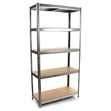 Denny Shop Heavy Duty 5 Tier Racking Shelf Garage Shelving Storage Shelves Unit 180x90x40cm by Crystals®