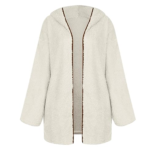 Sherpa Jacket Women Oversized Full Zip Fleece Hoodie Soft Plush Open Front Cardigan Coats Winter Sweater with Pockets3