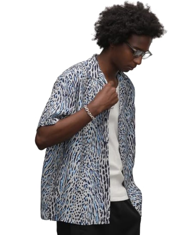 Schott　シャツ　XL　レオパード　レーヨン　782-4123016 青 Amazon.co.jp: [Schott NYC] [ショット] RAYON SHIRT 