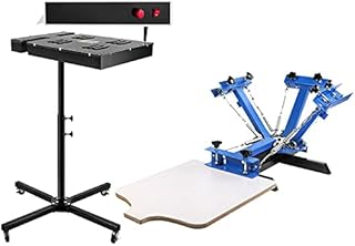 VEVOR Screen Printing Machine 4 Color 1 Station 21.7X 17.7 Inch Silk Screen Printing & Flash Dryer 18x24Inch Silk Screen Dryer Electrical Control Box Flash Dryer for Screen Printing