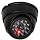 VideoSecu Dome Surveillance Security Dummy Imitation Camera Fake Security Camera Simulated Infrared IR LED Fake Camera with Blinking Light CCTV Surveillance, Security Warning Sticker AA3