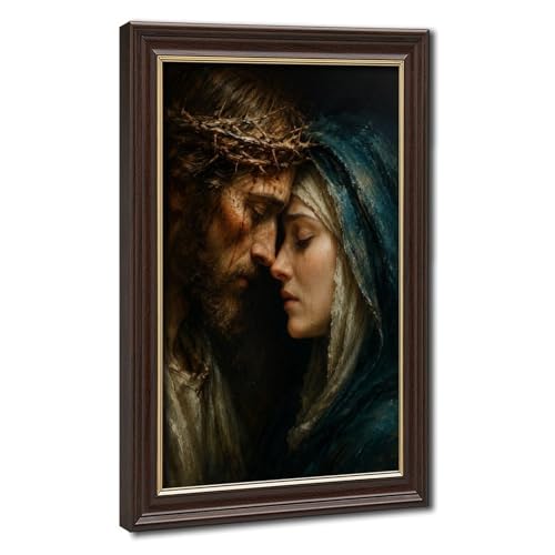 Jesus and Mary Wall Art Canvas Portrait Religious Spiritual Home