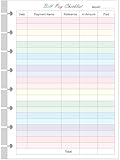 Junior Size Payment Checklist Refills - 50 Sheets/100 Pages Colorful Monthly Budget Forms for 8-Disc Discbound Planners, 100 gsm White Paper, 5.8' x 8.3'