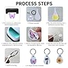 AOUXSEEM 30 Sets Sublimation Keychain Blanks Making Kits, Shiny Glitter for Heat Transfer and PU Faux Lather Back, Customized Key Fob for Families/Friends DIY Craft Gift Supplies (Light Gold Back) #5