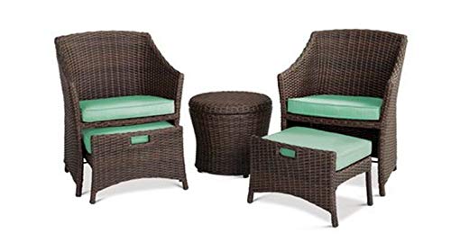 threshold belvedere 5pc wicker patio chat set