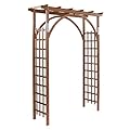VINGLI 85in Wooden Arbor, Wedding Arch for Ceremony, Wood Trellis for Plant Climbing, Christmas Decor Pergola for Garden Backyard, Lawn (Brown)