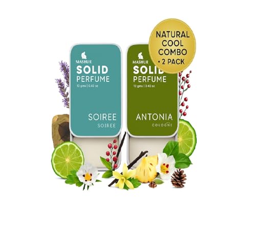 Image of Solid Perfume Combo - Soiree & Antonia | 2-Pack Alcohol-Free Natural Cologne | Long-Lasting Fragrance for Men & Women | Citrus, Floral & Woody Notes | 12g Each (Red peppercorn, Vanilla)