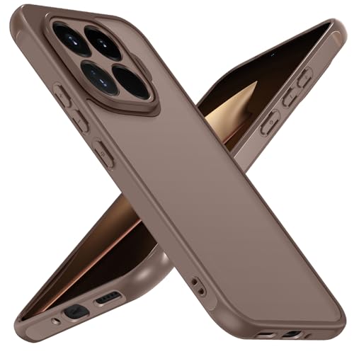 ivoler Hülle für Xiaomi 15T Pro 5G [Vollständiger Kameraschutz] [Militärstandard] Stoßfest Kratzfest Handyhülle Matt Durchscheinende Rückseite Anti-Fingerabdruck Schutzhülle Case (Mokkagold)