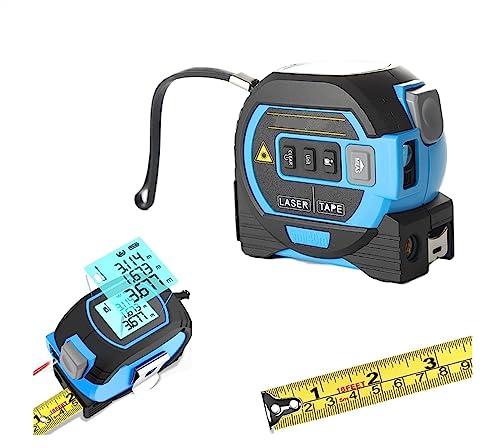 Misuratore di nastro laser a infrarossi 3 in 1, nuovo strumento di misurazione del nastro laser 2023, con display LCD, telemetro laser 3 in 1, mirino verticale, strumento di misurazione del nastro las