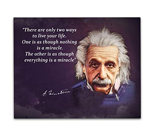 Albert Einstein Quotes Wall Art, 8"x10" Unframed Art Print - Stunning Einstein Wall Decor