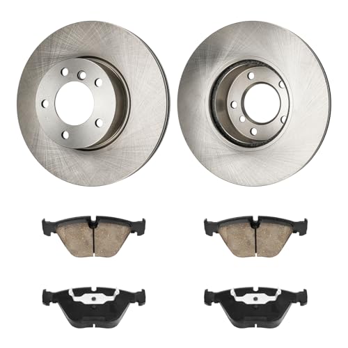 Image of KAX Front Brake Kit, OE Brake Rotors and Ceramic Brake Pads | Fits BMW 328i 2010-2011, BMW 328i xDrive 2010-2012, BMW X1 2013-2015 2.0T, BMW 328i 2012-2013 3.0L, BMW 328i xDrive 2013 3.0L