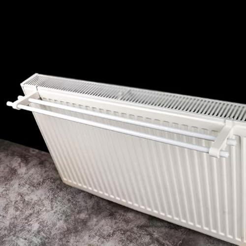 Estante doble para secar ropa sobre radiador, 43 pulgadas, no requiere perforación, ideal para salas de estar, dormitorios, cocinas, baños, oficinas y pasillos, solución que ahorra espacio