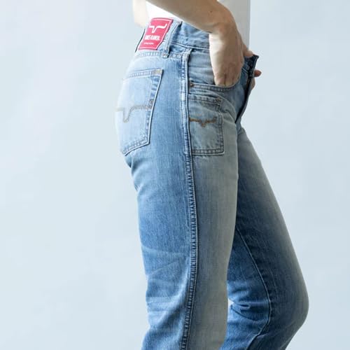 Kimes Ranch Women's Brooks Casual Durable Relaxed Boyfriend Fit Mid Wash Blue Denim Jeans4