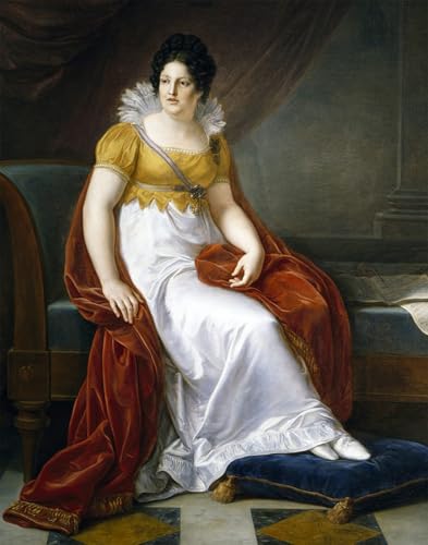 Portrait de Maria Luisa d'Espagne par Vincenzo Camuccini - Tableau sur Toile Premium 60x90cm