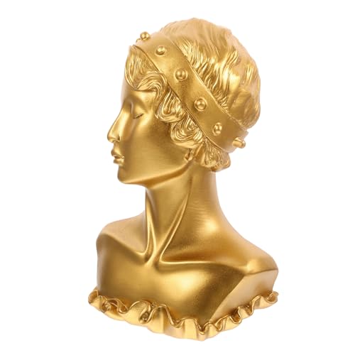 Angoily Figura Modelo para Exhibición de Joyas en Resina Dorada Soporte Compacto para Collares y Pendientes Organizador Práctico para Hogar Tocador y Joyerías Perchero y Plato