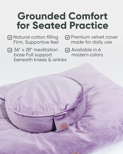 Image of Mindful & Modern Zabuton Meditation Mat - Cotton Filled Yoga and Meditation Pad - Zabuton Meditation Cushion for Kneeling and Sitting Support - Large Rectangular Sitting Floor Pillow for Bench or Zafu