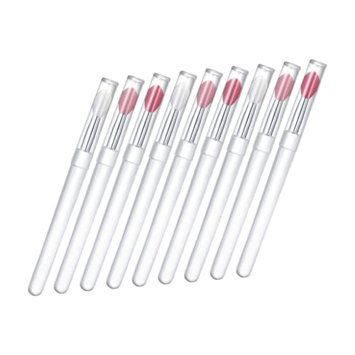 BESTYASH 9-piece Silicone Lip Brush Set Lipstick Applicator Lip Gloss Brush Concealer Blending Small Makeup Cap