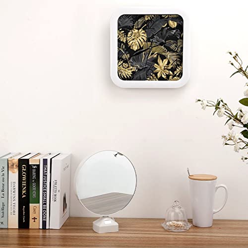 Pendule murale silencieuse feuilles d'or moderne 26x26cm - 5