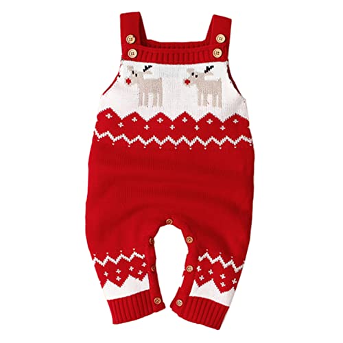 Veemoon Comfortable Christmas Elk Design Toddler Sweater Jumpsuit Baby for Winter