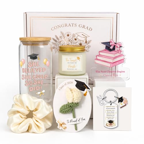 MHSMHL Graduation Gift for Her 2026 College High School Graduation Gifts Class of 2026 Graduation Gift Box Set for Girls Women Daughter Sister Best Friend Pink Grad Gifts