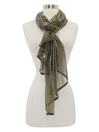 Luxury Divas Metallic Lightweight Mesh Scarf Wrap2