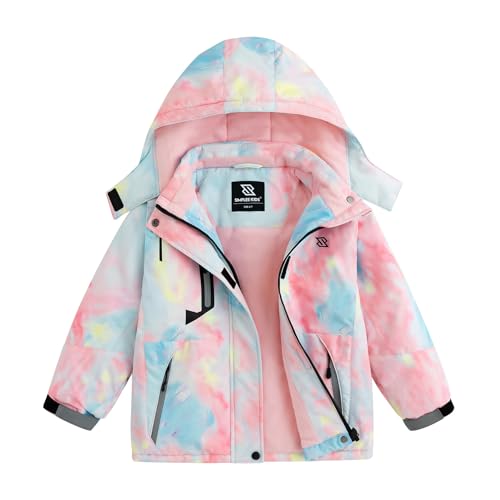 Simplee kids Girls Waterproof Ski Snow Jacket Fleece Raincoat Colorful Winter Coat Warm Hooded 2024
