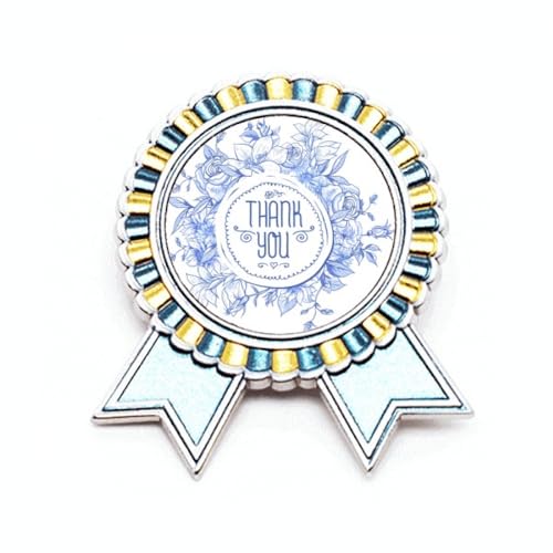 Broche rose et fleurs bleues en métal pour illuminer vos tenues de mariage