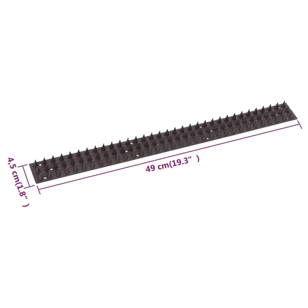 20 x Pinchos repelentes de pájaros de polipropileno 49 x 4,5 x 1,7 cm, resistente a la intemperie y al agua, protección para jardín, balcón, eficaz contra palomas, gatos, martas, insectos