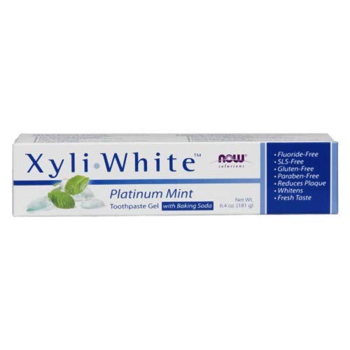 Now Foods XyliWhitePlatinum Mint Toothpaste Gel w/Baking Soda - 6.4 oz. 3 Pack