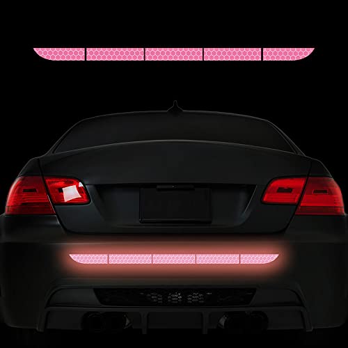 Reflective Stickers For Cars, Nouiroy Rear Bumper Decal Sticker Strong Reflective Strip High Intensity Visibility Decals Night Safety Warning Sign 35.82 * 1.57Inch Self Adhesive Suv Truck, Pink #TOP20