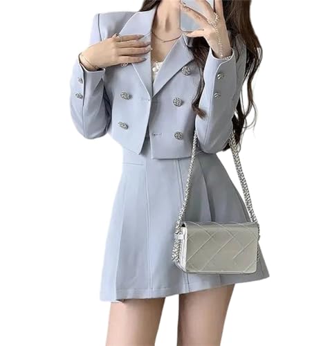 Women’S Long Sleeve Short Lapel Collar Suit Coat A Line