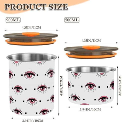 Contenedor hermético de café de acero inoxidable 900 ml miniatura 2