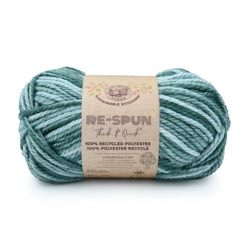 Image of Lion Brand Yarn, Re-Spun Thick & Quick Yarn, Mint Julep Multicolor, 1 Pack