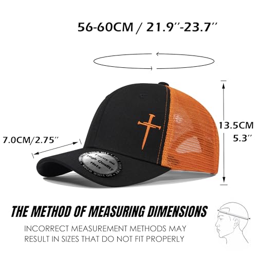 Image of Christian Hats for Men Women,Jesus 3 Nail Cross Hat Christian Religious Gifts for Birthday /Christmas