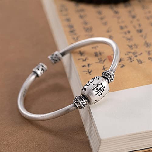 Bracelet s999 Pur Mat jonc en argent massif CXYWBD de haute pureté