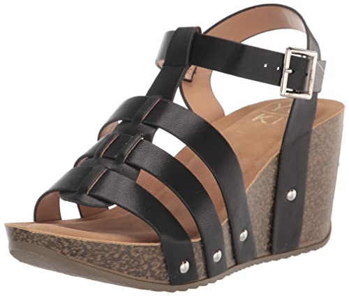 Yoki-Netta-33 Women's Open Toe Caged Wedge Platform Sandal, Black, 9 M Us #TOP19