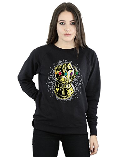 Marvel Women's Avengers Infinity War Thanos Fist Sweatshirt Black Small