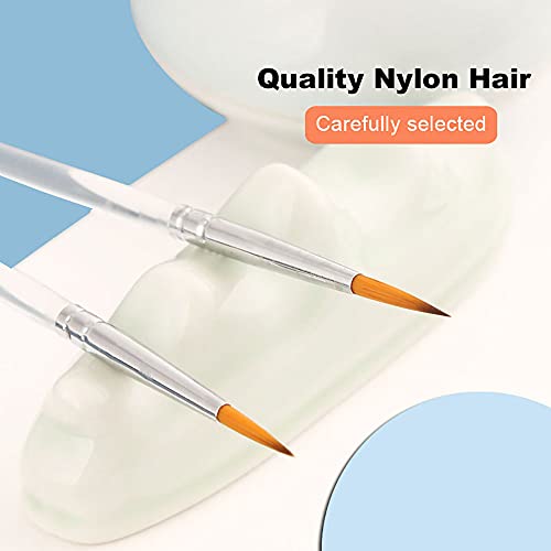 Jowoart Very Fine Tip Nylon Hair 9 Pcs Watercolor Paint Brush Transparent Acrylic Rod Hook Line Pen Stroke Pen For Beginners Art thumb #5
