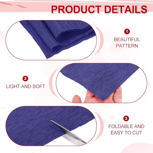 Image of MECCANIXITY Crepe Paper Roll 8.2ft Long 4 Inch Wide for Wedding Ceremony Various Large Festivals Decoration, Sky Blue