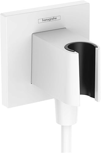 Miniatura 1 de hansgrohe Toma de pared de ducha de mano con conexión de rosca de 12 pulgada en blanco mate, 26889701