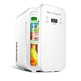 小型冷蔵庫 6L小型 冷温庫 ミニ冷蔵庫 ペルチェ式 温度調節可能 LCD温度表示 0°C~55°C ワンタッチ操作 保温・保冷 ペルチェ搭載 軽量 静音性 ポータブル AC/DC電源 車載 アウトドア 家庭用 PSE認証 (6L, ホワイト)