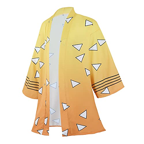 Drofe Anime Robes Tanjiro Cosplay Costume Zenitsu Kimono Yellow