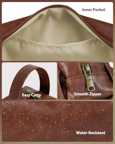Image of Fmeida Vegan Leather Pencil Case Pouch, Office Supplies Gift for Men Women | Gift Box, Inner pocket, Carry handle, Water-resistant, for Coworkers Writers Teachers Designers