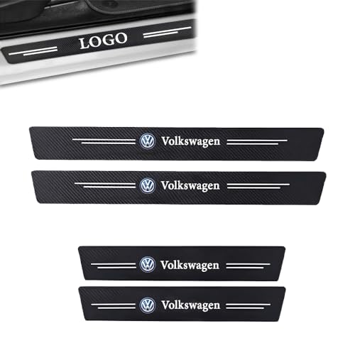 Image of Kidoca Carbon Fibre 4Pcs Car Door Carbon Fiber Sill Edge Anti-Scratch Guard Protector Accessories For Volkswegen Polo | Vento | Virtus | Taigun | Tiguan | Passat | Ameo | Jetta