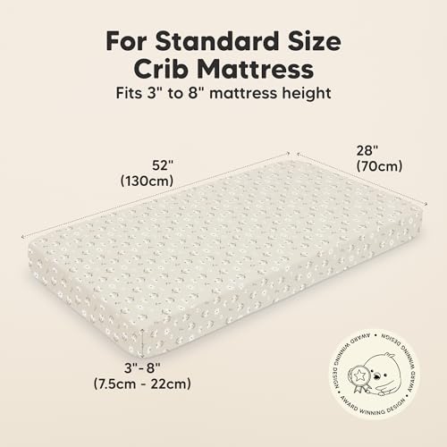 Image of KeaBabies 2-pk Organic Cotton Crib Sheets for Boys Girls 52x28 (Daisies) | Fitted Crib Mattress Sheet Neutral, Breathable Cover for Baby Bed Set, Toddler Mattress, Soft & Cute Prints